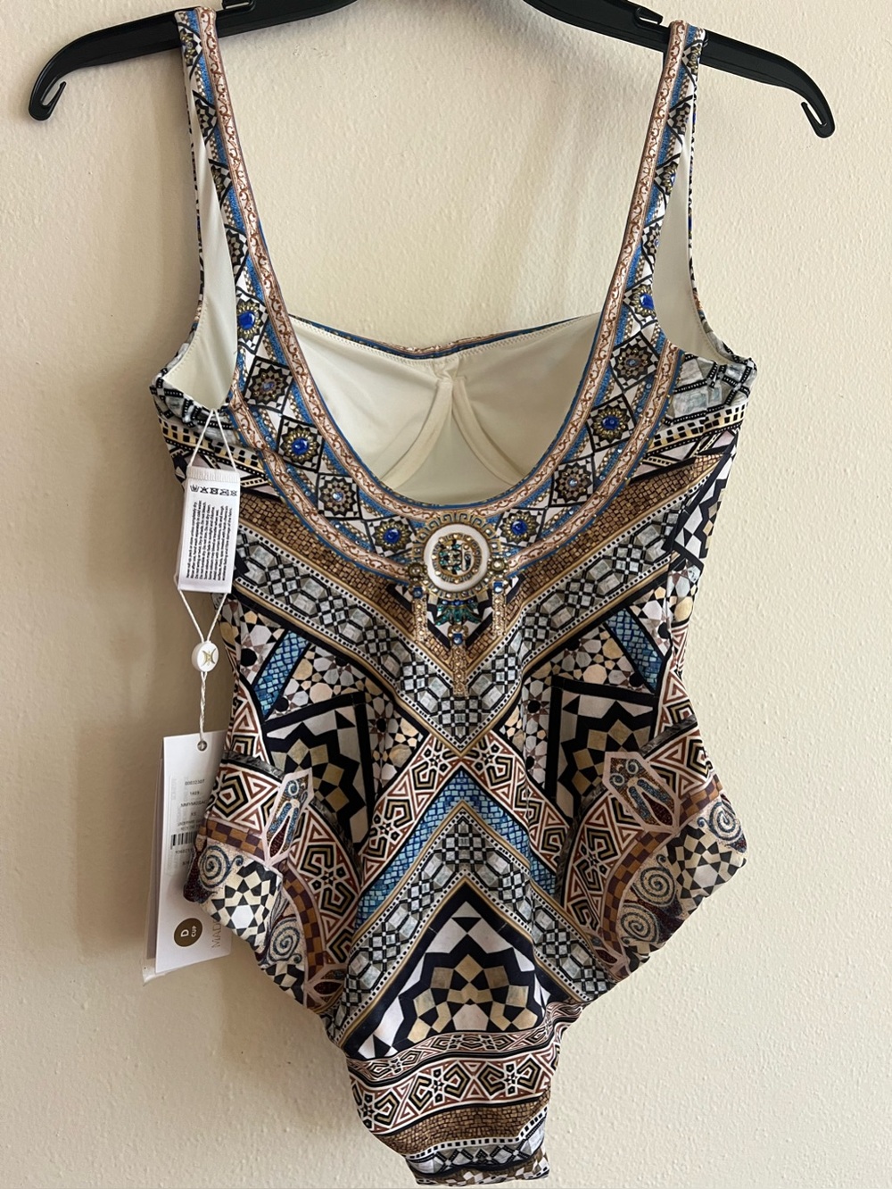 NWT Camilla Me Mosaic Underwire Square Neck One Piece Swimsuit Crystals Size XS - Picture 6 of 14